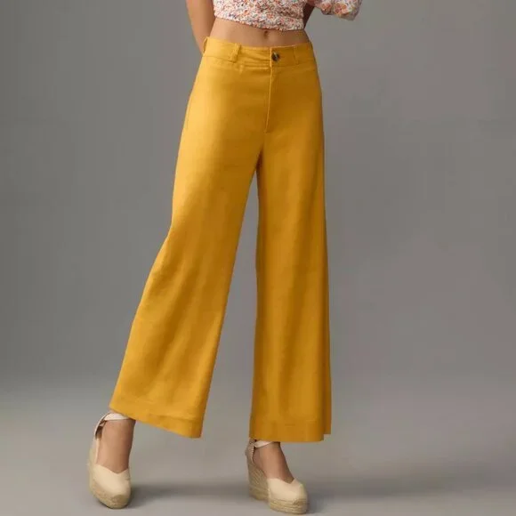 The Ettie High-Rise Crop Wide-Leg Pants by Maeve: Linen Edition - Picture 4 of 6